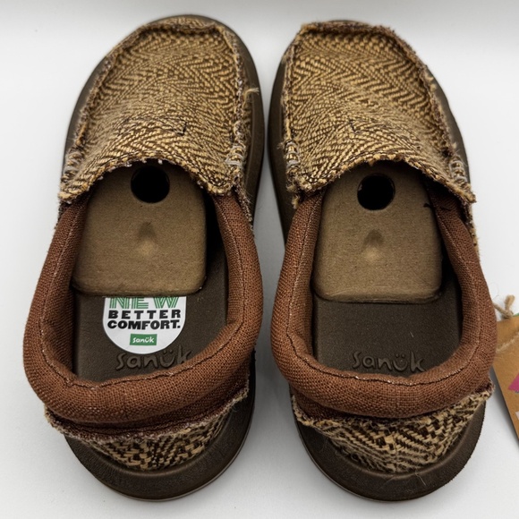 NWT Sanuk Original Sidewalk Surfers Chiba Jute Loafer Brown Men's Size 7 Vegan - Picture 7 of 12